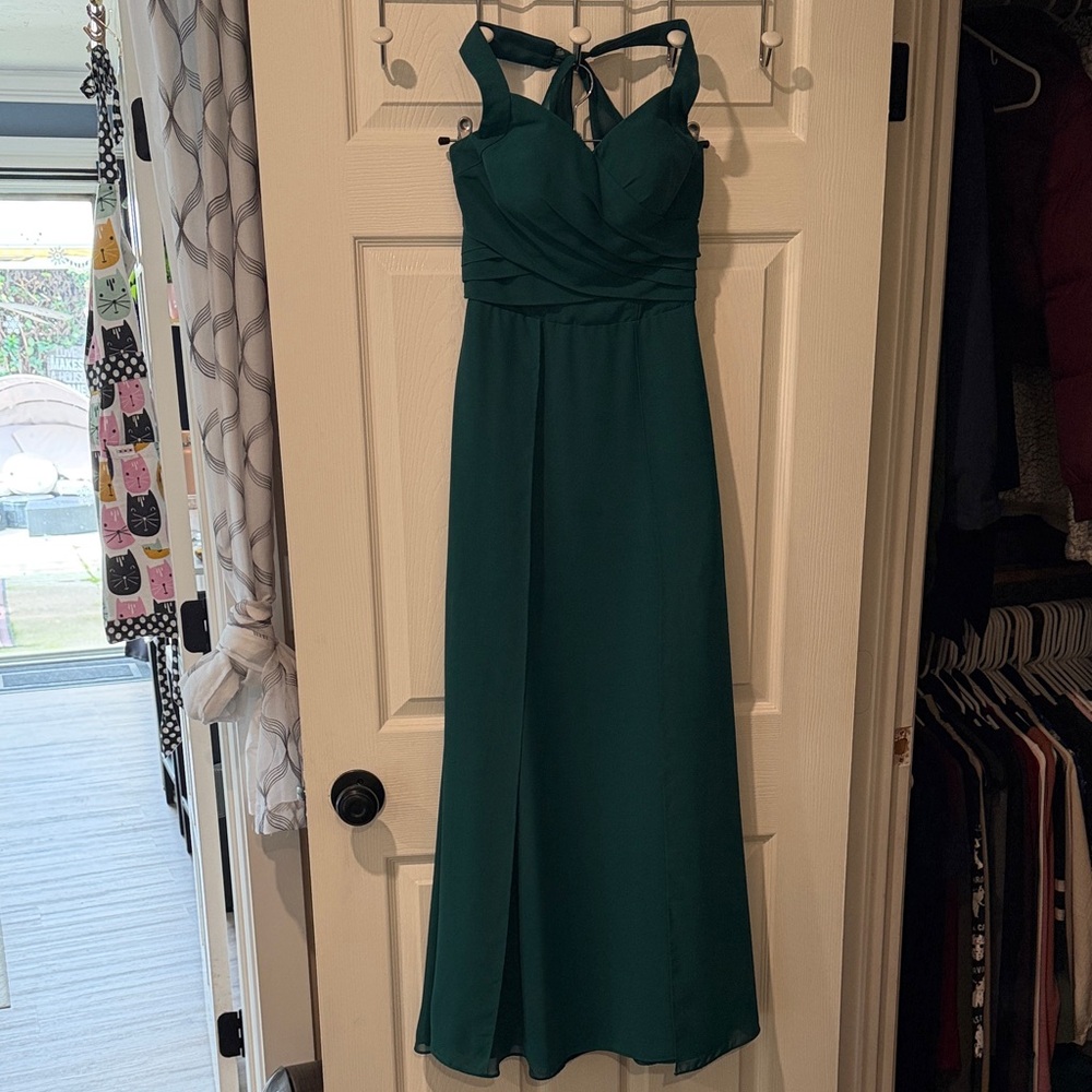 Chic Teal Sleeveless Gown